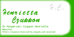 henrietta czuppon business card